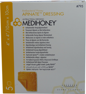 MEDIHONEY Apinate Alginatverband 10x10 cm