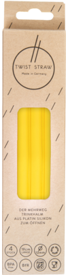 MEHRWEG-TRINKHALME Silikon 12 mm/19 cm gelb